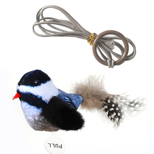 Engaging Interactive Cat Toy with Realistic Bird Sounds & Feathers