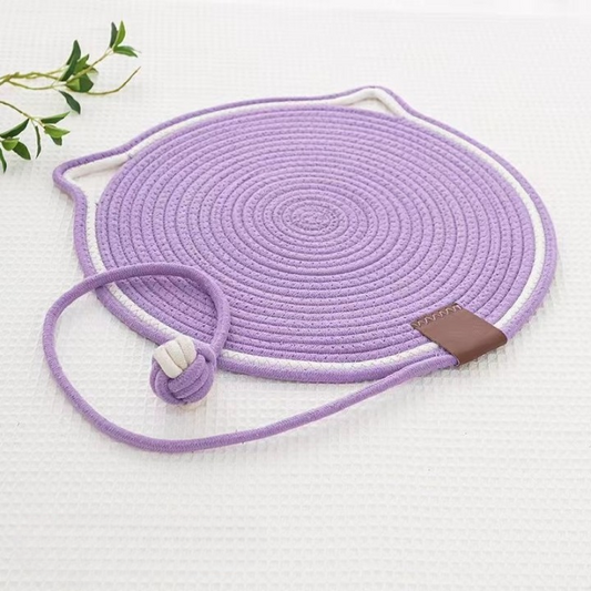 Braided Rope Cat Mat with Toy Ball