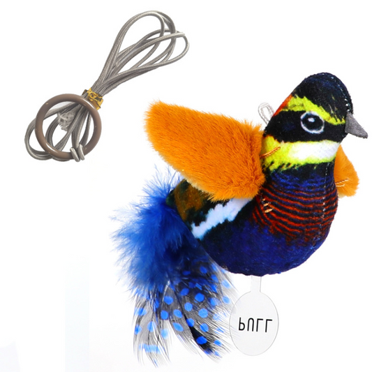Engaging Interactive Cat Toy with Realistic Bird Sounds & Feathers