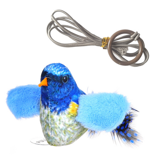 Engaging Interactive Cat Toy with Realistic Bird Sounds & Feathers