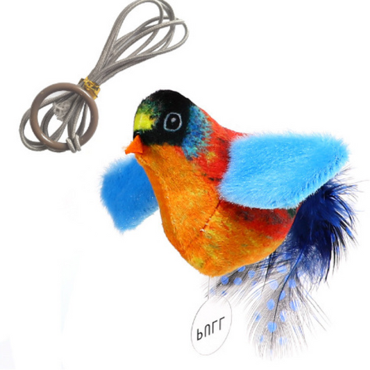 Engaging Interactive Cat Toy with Realistic Bird Sounds & Feathers
