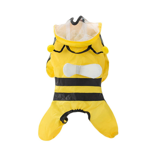 Charming Yellow Bee Raincoat for Your Puppy
