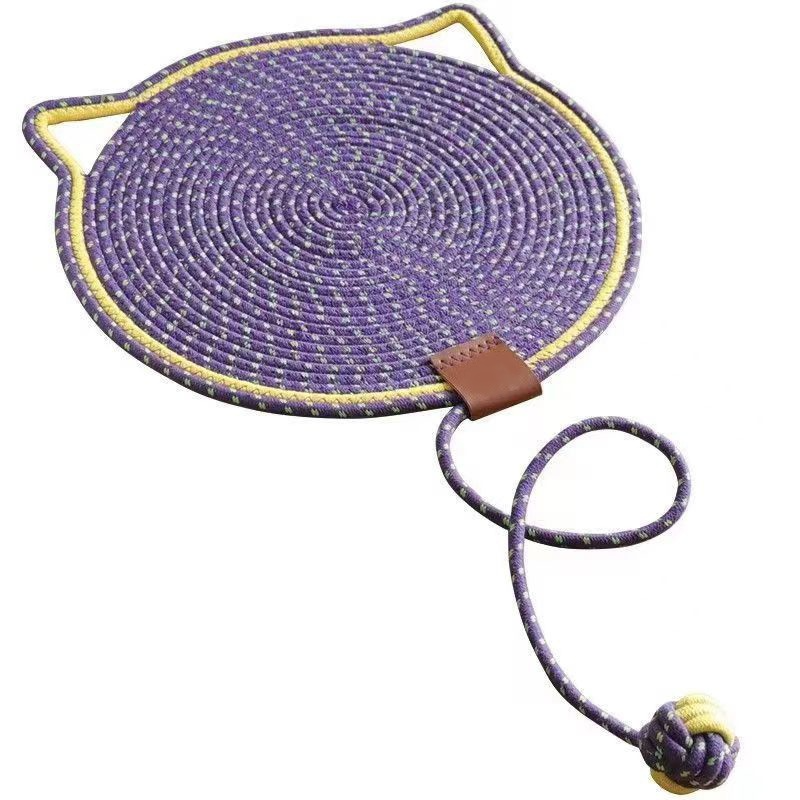 Braided Rope Cat Mat with Toy Ball