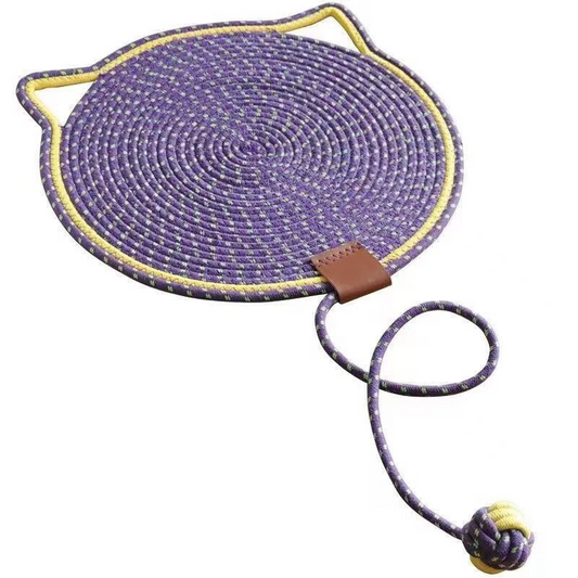 Braided Rope Cat Mat with Toy Ball