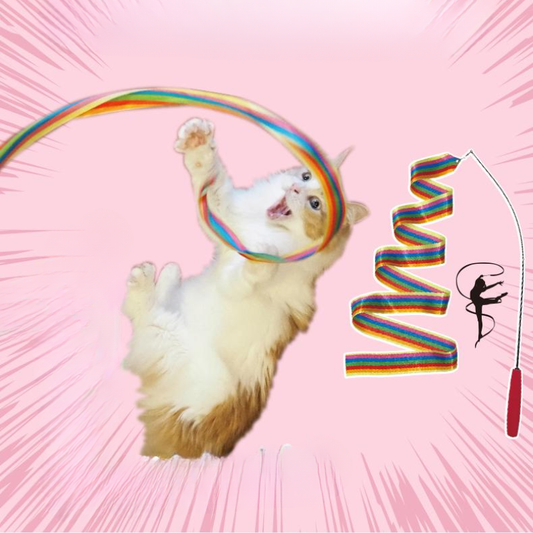 Vibrant Ribbon Teaser Wand for Cats