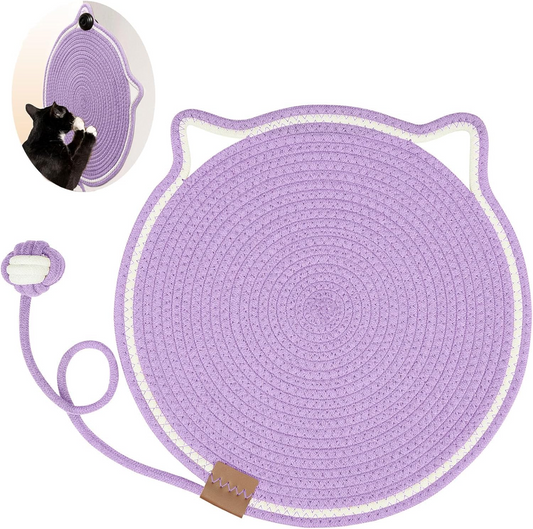 Braided Rope Cat Mat with Toy Ball