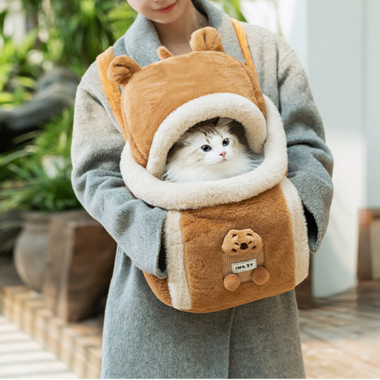 Cozy Cat Backpack Carrier for Winter Travels