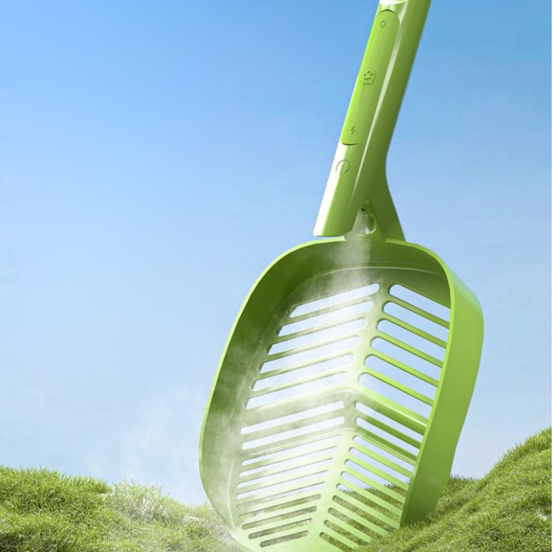Stylish Leaf-Inspired Cat Litter Scoop with Spray Function