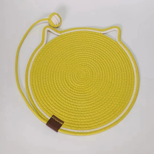 Braided Rope Cat Mat with Toy Ball
