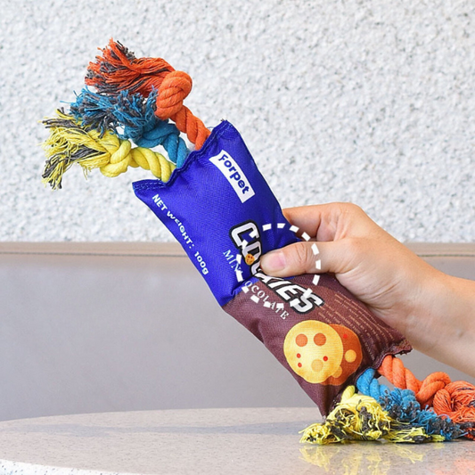Chewy Fun Potato Chip Cookie Knot Tug Toys for Dogs