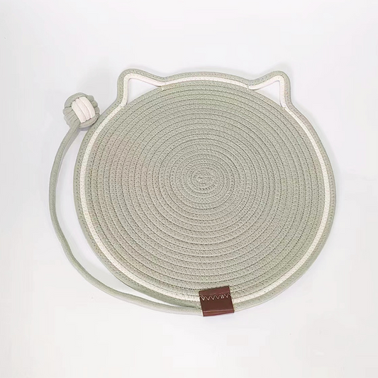 Braided Rope Cat Mat with Toy Ball