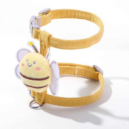 Adjustable Cat Leash Harness Set with Adorable Bee Design