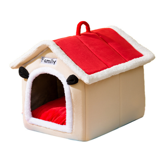 Charming Red Roof Pet Retreat for Cats and Dogs