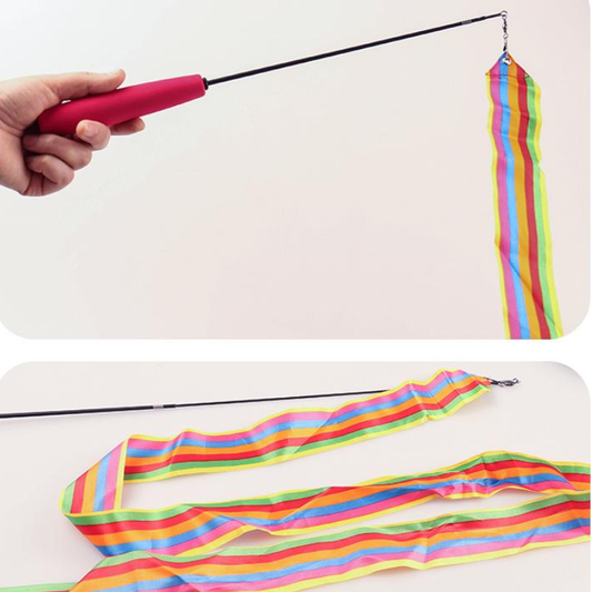 Vibrant Ribbon Teaser Wand for Cats