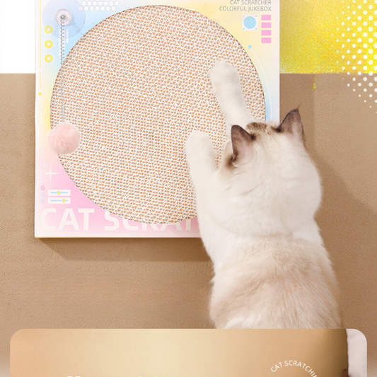 Vintage-Inspired Cat Scratching Record Board