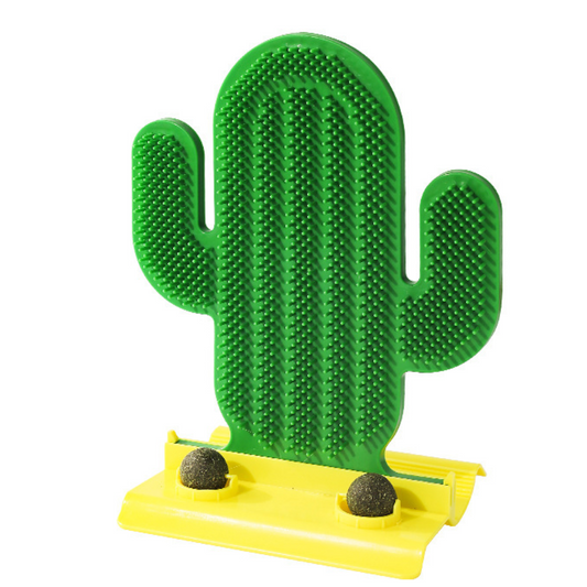 Catnip-Infused Cactus Grooming Brush for Cats