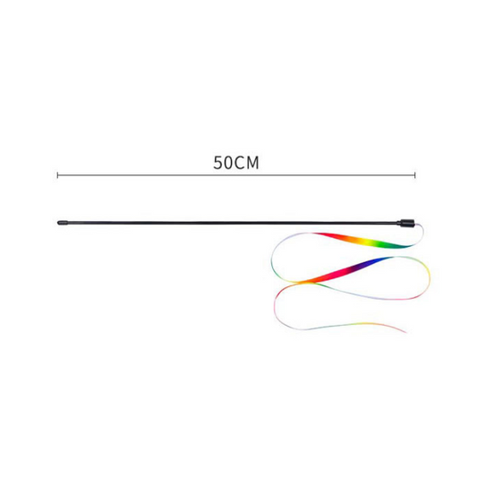 Vibrant Rainbow Wand Teaser for Cats