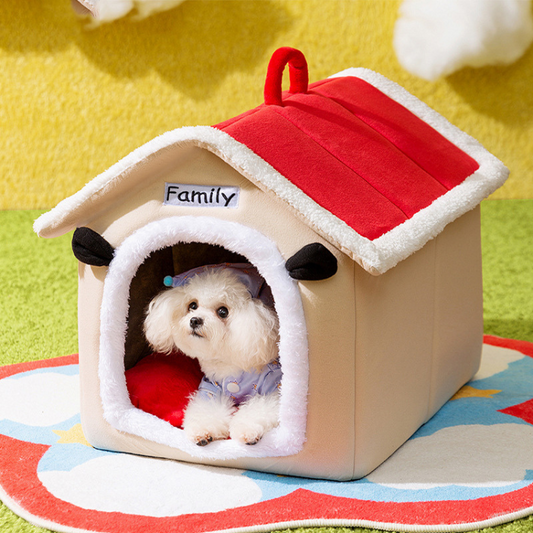 Charming Red Roof Pet Retreat for Cats and Dogs