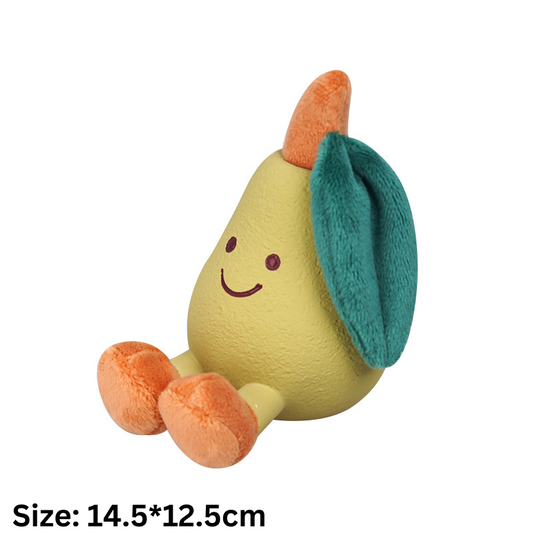Colorful Fruit Squeaky Plush Dog Toy Set for Playtime Joy