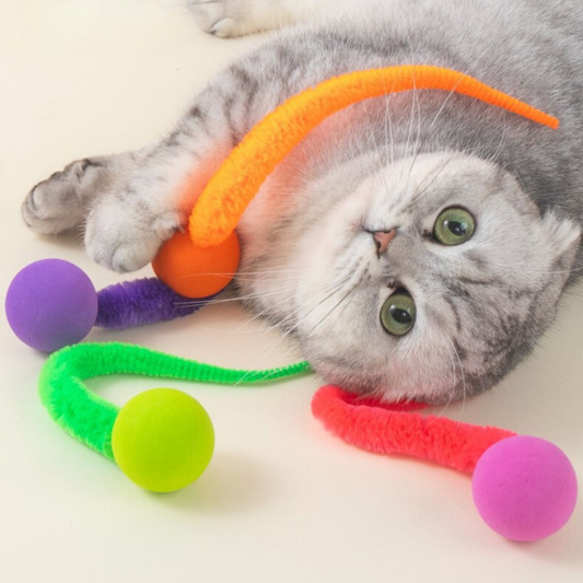 Bouncy Caterpillar Ball Toys for Cats