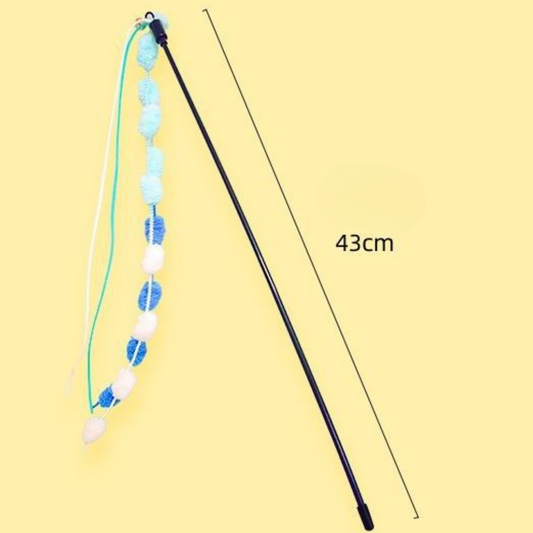 Vibrant Pom Pom Teaser Wands for Cats