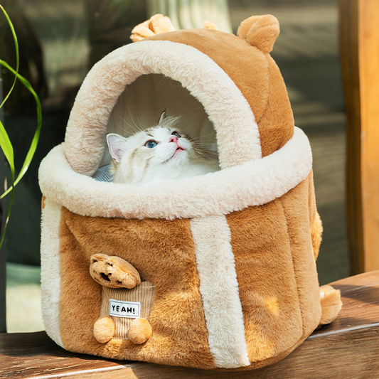Cozy Cat Backpack Carrier for Winter Travels
