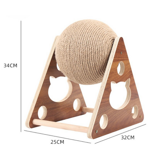 Wooden Cat Scratching Post - Essential Cat Playtime Toy