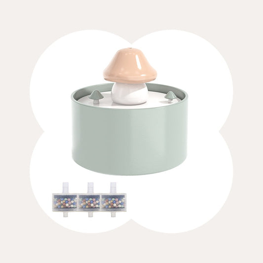 Mushroom Spring Ceramic Pet Fountain incl 3 Filters