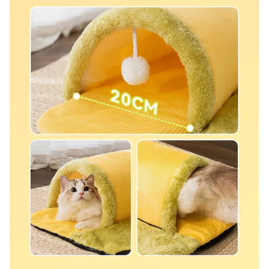 Cozy Cat Tunnel Bed with Play Ball