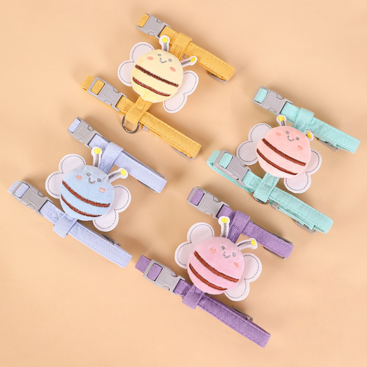 Adjustable Cat Leash Harness Set with Adorable Bee Design
