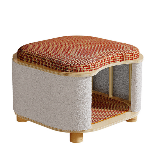 Versatile Wooden Cat Haven with Scratch Pad and Seat