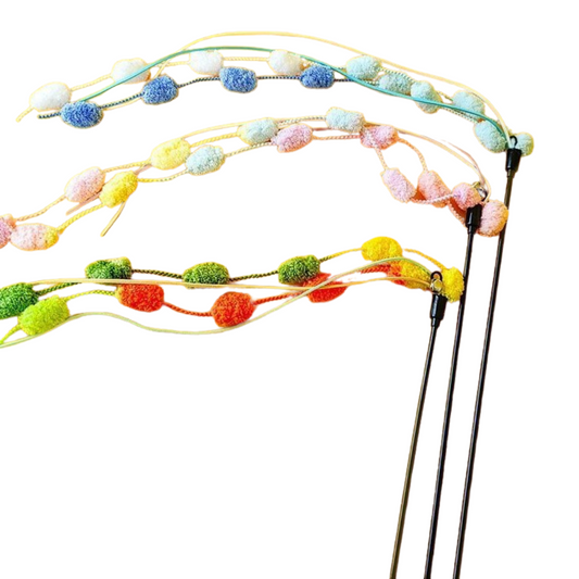 Vibrant Pom Pom Teaser Wands for Cats