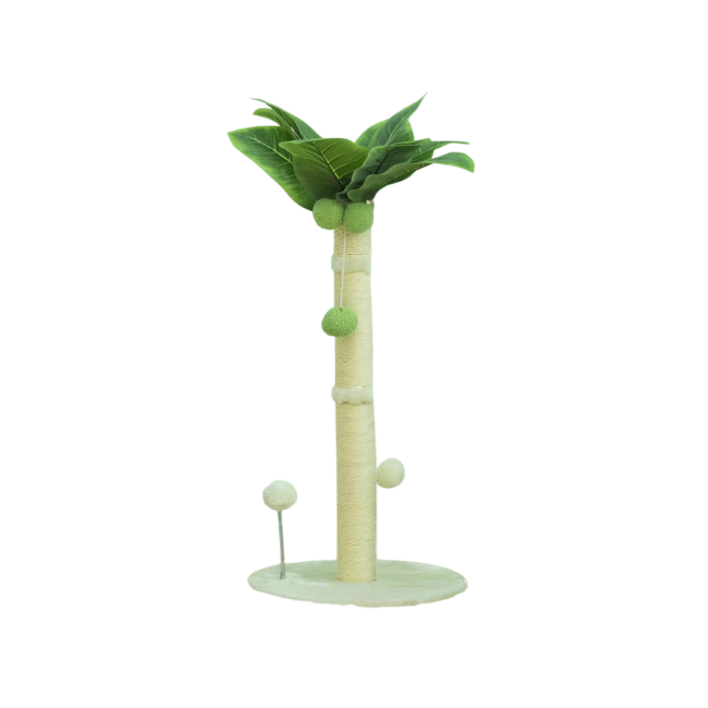 Whimsical Cat Scratching Tower with Natural Elements