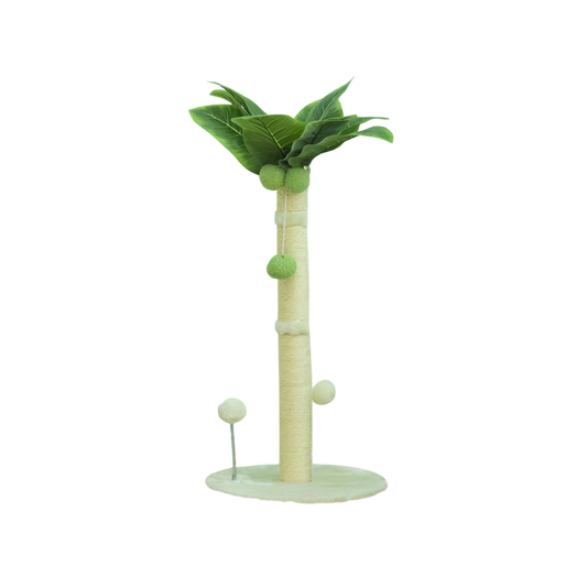 Whimsical Cat Scratching Tower with Natural Elements