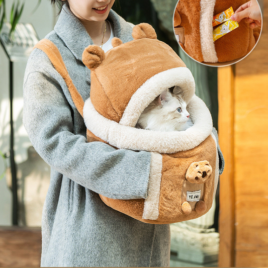 Cozy Cat Backpack Carrier for Winter Travels