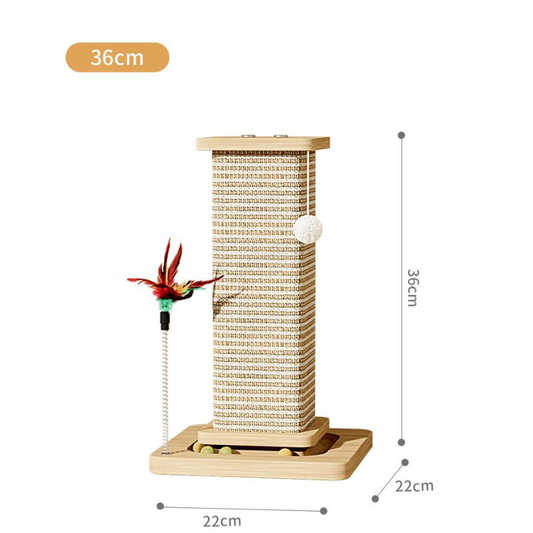 Chic Cat Scratching Post with Interactive Toy