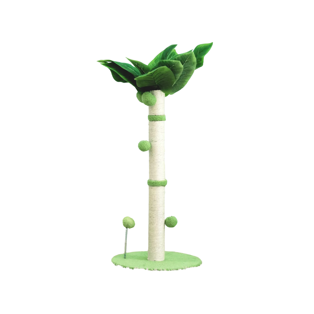 Whimsical Cat Scratching Tower with Natural Elements