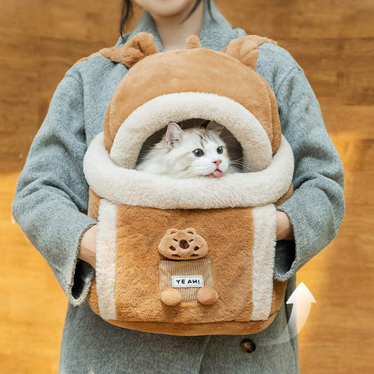 Cozy Cat Backpack Carrier for Winter Travels