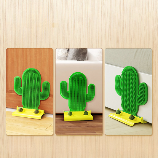 Catnip-Infused Cactus Grooming Brush for Cats