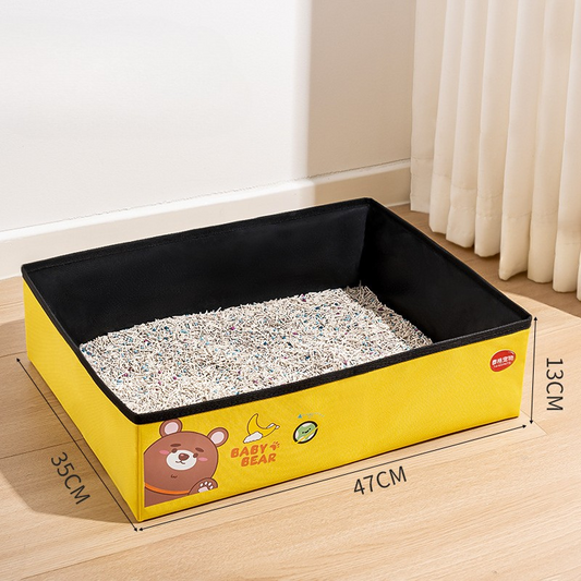 Travel-Friendly Waterproof Cat Litter Box You Can Fold