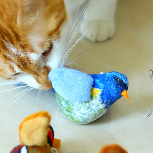 Engaging Interactive Cat Toy with Realistic Bird Sounds & Feathers
