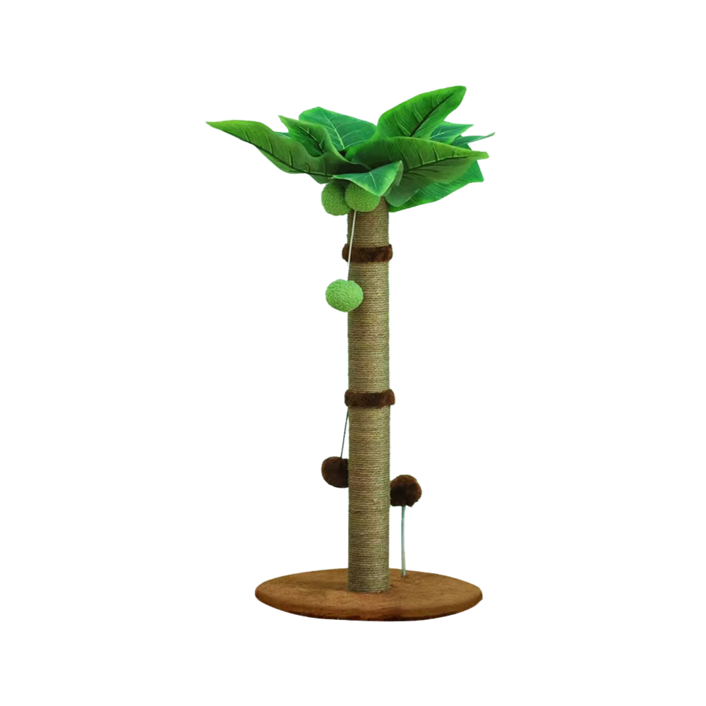 Whimsical Cat Scratching Tower with Natural Elements