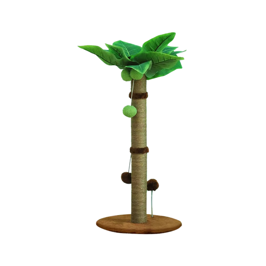 Whimsical Cat Scratching Tower with Natural Elements