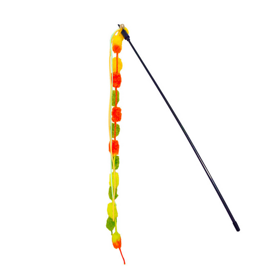 Vibrant Pom Pom Teaser Wands for Cats