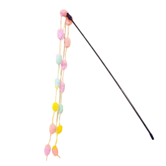 Vibrant Pom Pom Teaser Wands for Cats