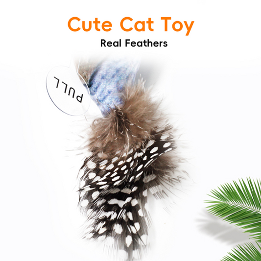 Engaging Interactive Cat Toy with Realistic Bird Sounds & Feathers