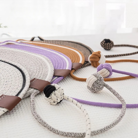 Braided Rope Cat Mat with Toy Ball