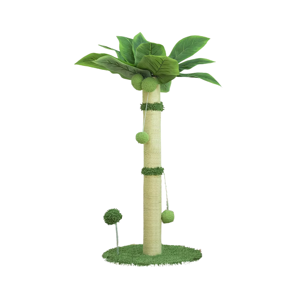 Whimsical Cat Scratching Tower with Natural Elements