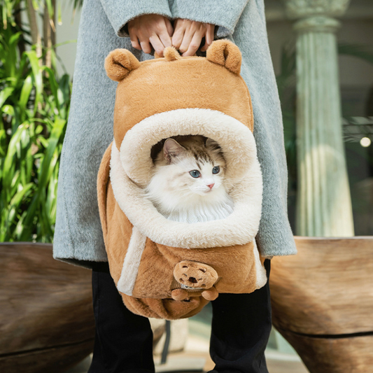 Cozy Cat Backpack Carrier for Winter Travels