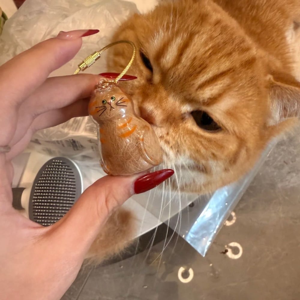 Cat Fur Keepsake Keychain